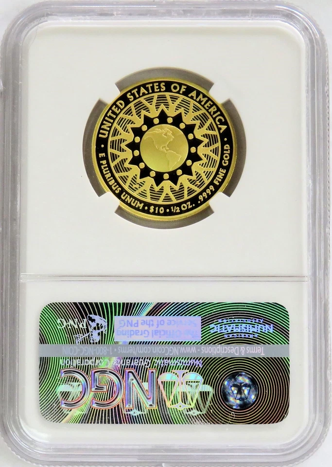 2016 W GOLD $10 PAT NIXON 2,645 MINTED 1/2 oz COIN NGC PF 70 UC EARLY RELEASES - Image 2 of 2