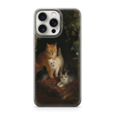 Sunny-Case Handyhülle für iphone 15 Katzen Familie 2 Babys Nr.756 Tiere cute A