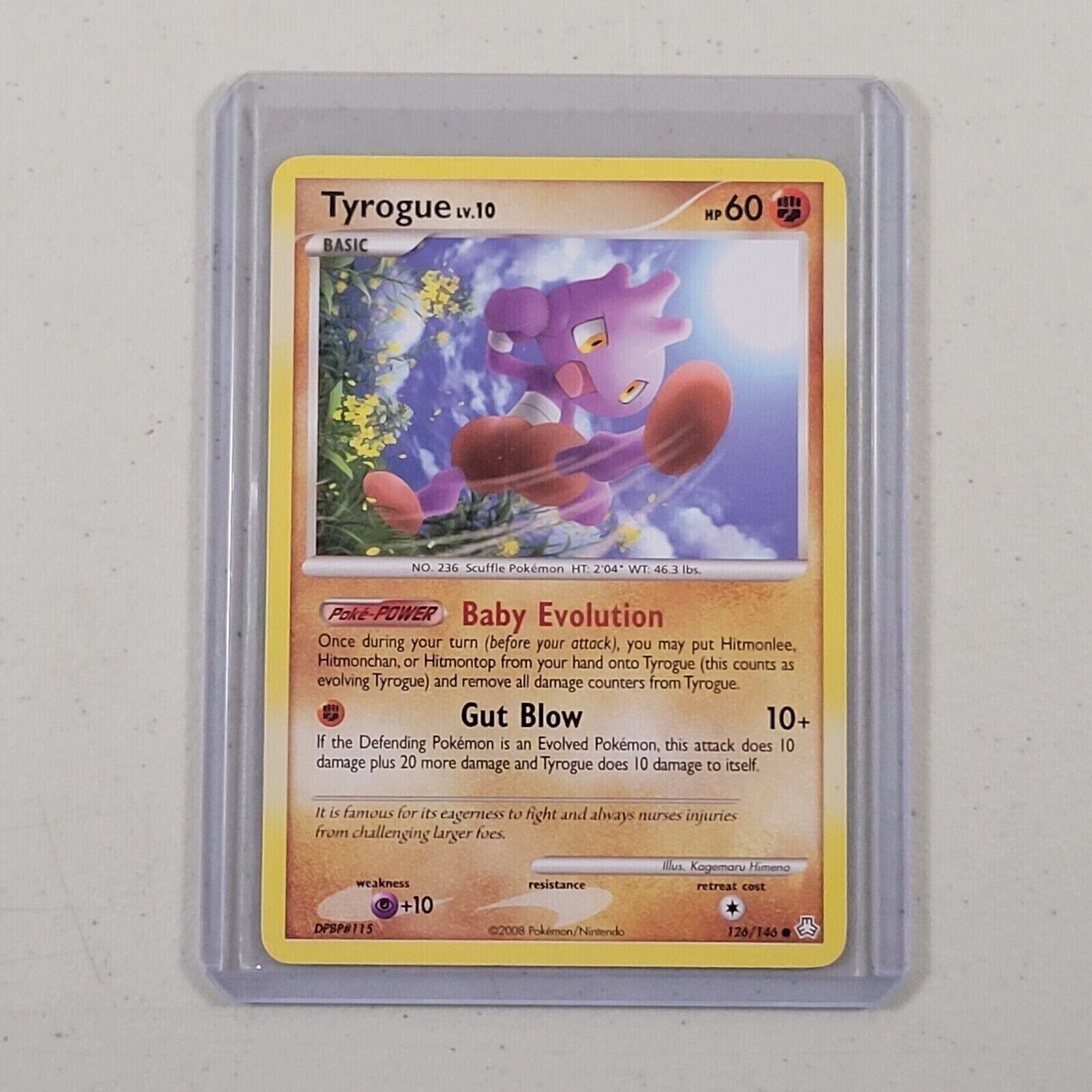 Pokemon Card Legends Awakened Tyrogue Lv 10 126/146 2008 Nintendo 