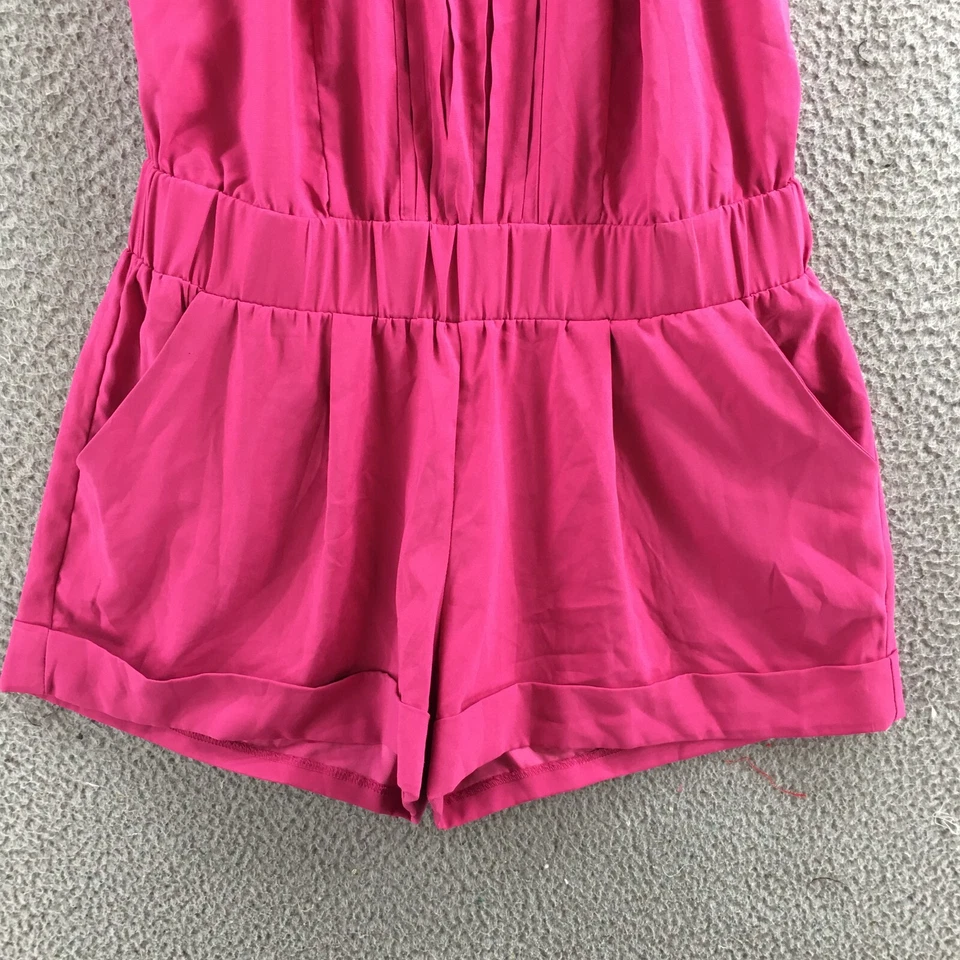 Xoxo Romper Womens Medium Pink Backless Halter Ruffled Sleeveless Casual NEW - Image 4 of 4