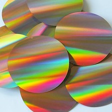 Sequin Round 70mm 2 hole Gold Lazersheen Reflective Metallic. Made in USA