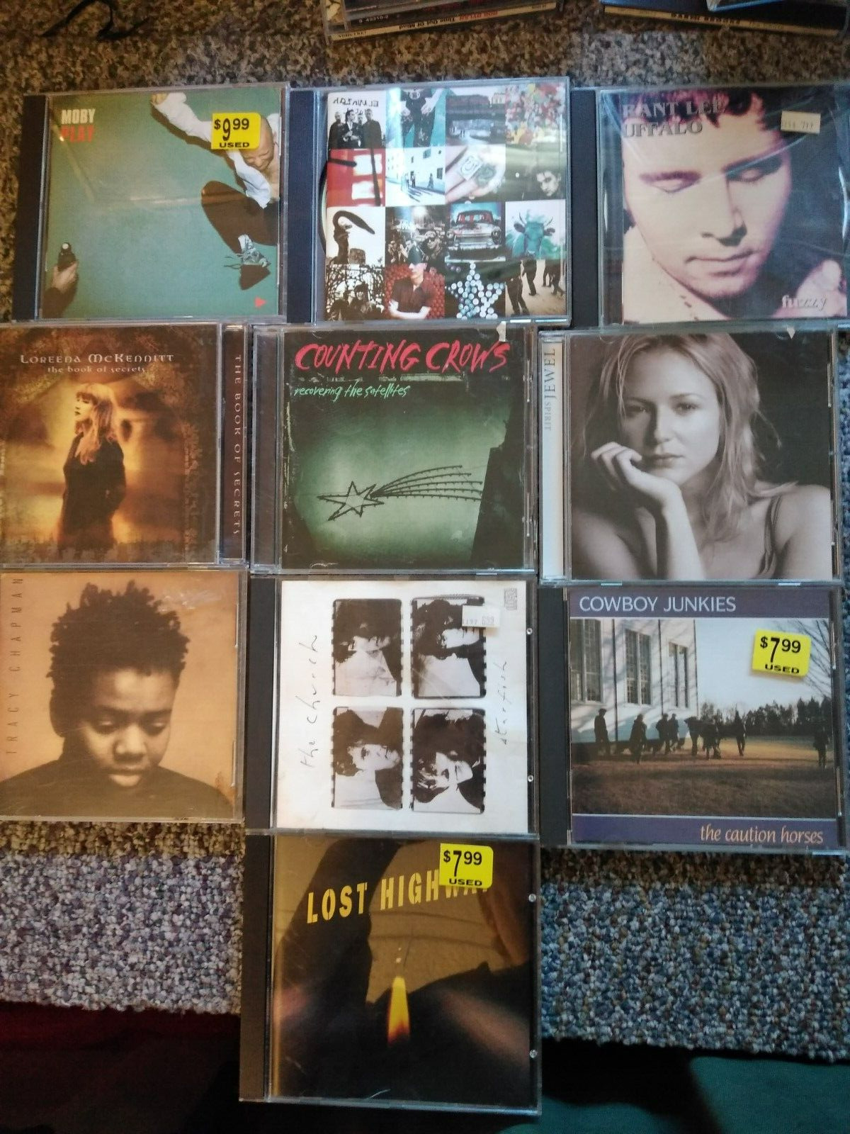 Lot of 10 90’s Rock CD  - U2, Counting Crows, Jewel, Cowboy Junkies, The Church
