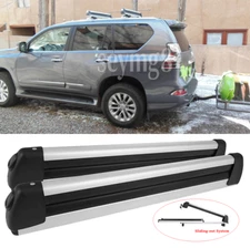 Car Aluminum Roof Rack Corssbar Ski Snowboard Carriers w/  Lock For Lexus GX460