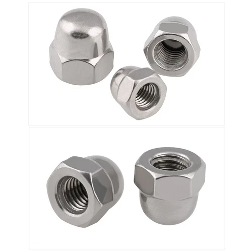 6-32 8-32 10-24 1/2" 1/4" 5/16" 3/8" UNC Domed Cap Nuts Acorn Nuts A2 Stainless - Picture 5 of 13