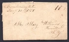 US 1831 NEWARK VALLEY TO HAMILTON, N.Y. STAMPLESS, NEATLY WRITTEN FOLDED LETTER
