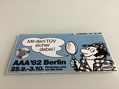 Aufkleber/Sticker Mit dem TÜV sicher dabei AAA 82 Berlin - Vintage