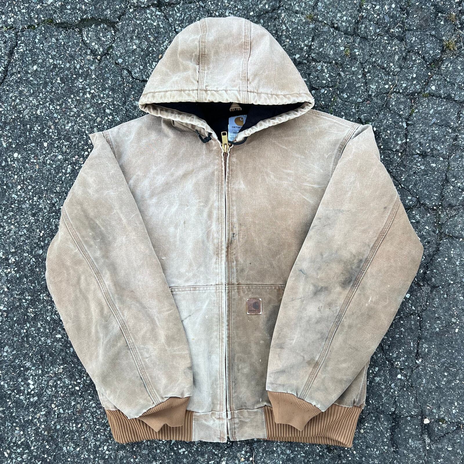 Vintage Y2K Faded Brown Carhartt Hooded Workwear Jacket