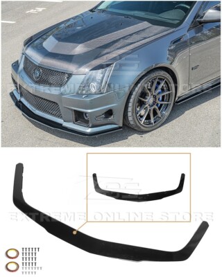 Black Moon Style Glossy Black Front Bumper Lip Splitter For Cadillac CTS-V 09-15