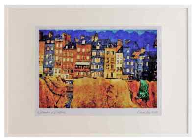803071 Honfleur Normandy France A3 Picture Frame Watercolour print