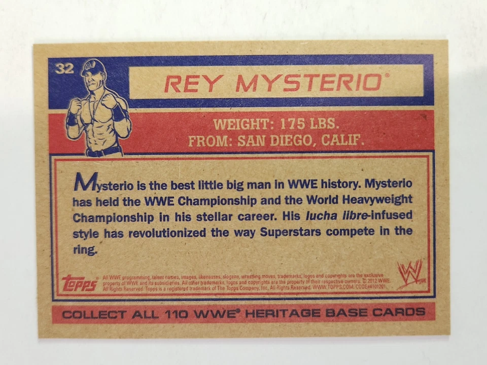 2012 Topps WWE Heritage #32 REY MYSTERIO - Image 2 of 2