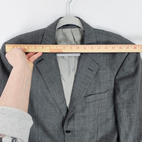 Aquascutum Jacket Mens 42R Gray Wool Two Button Blazer Suit Sport Coat Career - Picture 9 of 17
