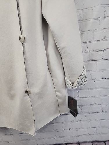 Adrienne Landau Women's Reversible Faux Fur Button Trench Coat Size L - Picture 5 of 11