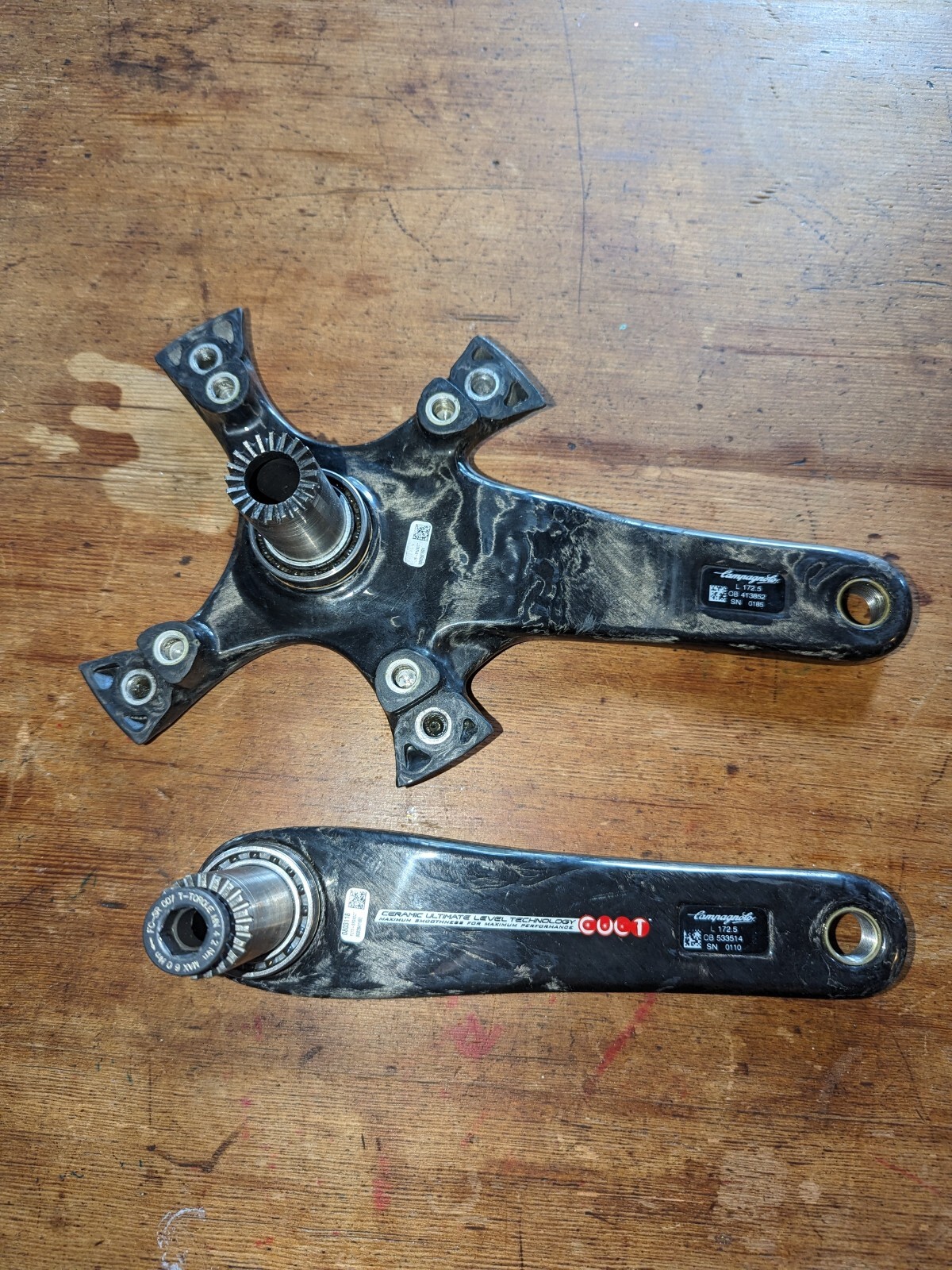 Campagnolo SUPER RECORD TITANIUM/CARBON 11 Spd 50/34t 172mm READ DESCRIPTION 