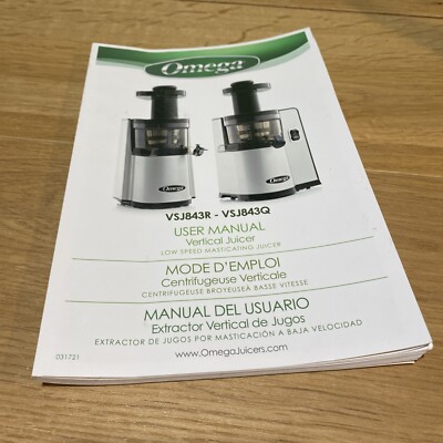Omega VSJ843R/S-VSJ843Q/S Juicer Manual