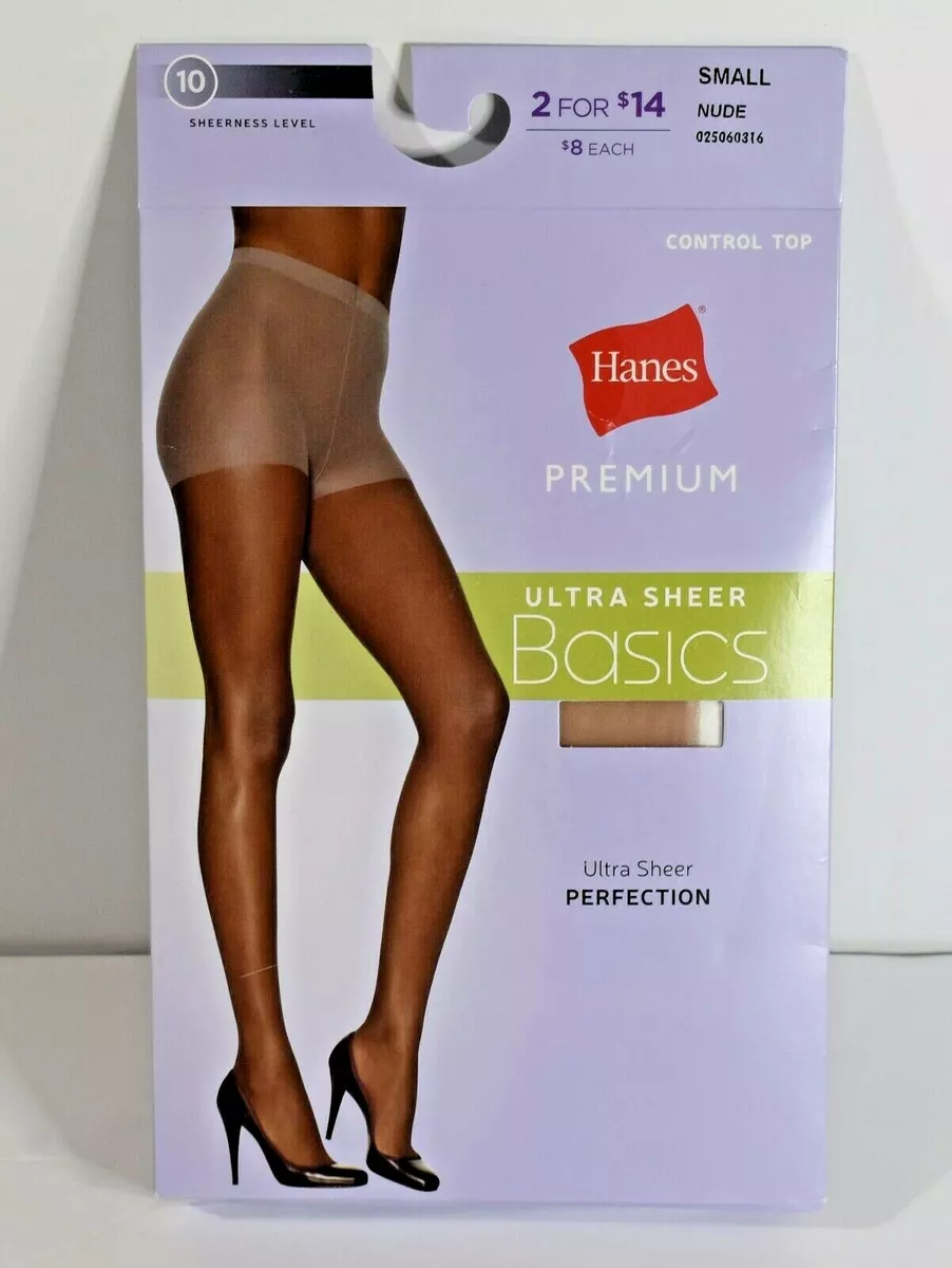 Hanes Premium Ultra Sheer Basics Pantyhose Size Small Nude 10