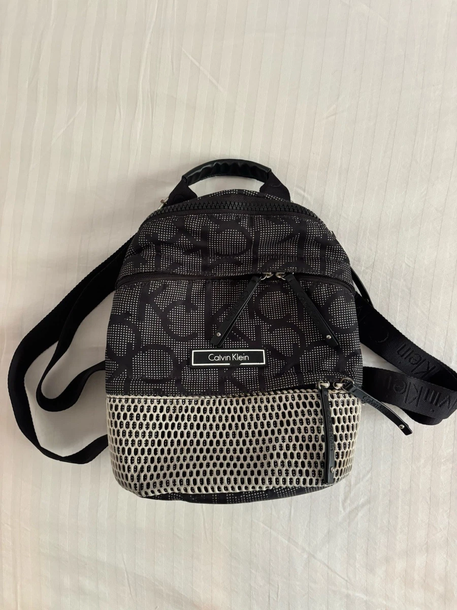 Calvin Klein White Multicolor Logo Print Mini BackpackM Allover Emblem Logo Mini Backpack Calvin Klein® | LV04F3507G2XB main image 2