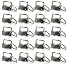 20pcs 1 Inch Key Fob Hardware with Key Rings Sets,Wristlet Clasp Silver