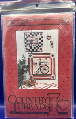 Country Threads Uncle Sam Bike Version Wall Hanging Quilt Pattern #123 Uncut