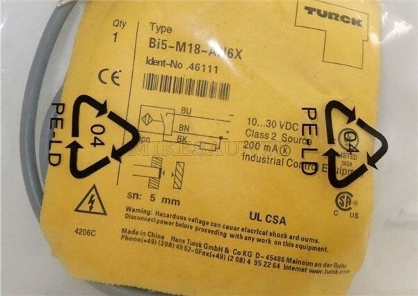 New Turck Proximity Sensor BI5-M18-AN6X