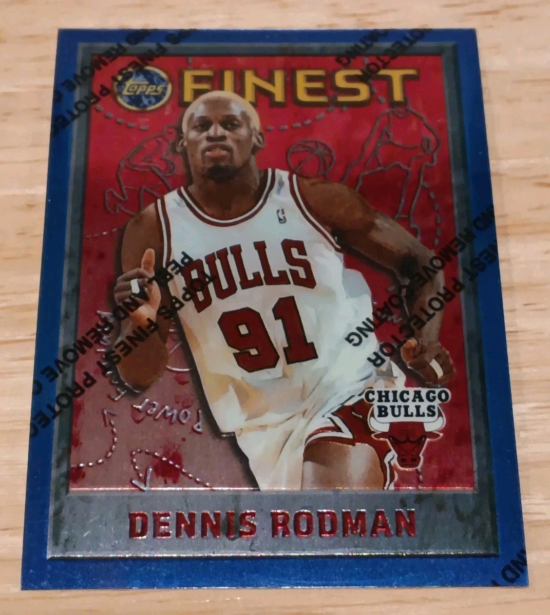 1995-96 Topps Finest - Dennis Rodman #149 With Coating Chicago Bulls
