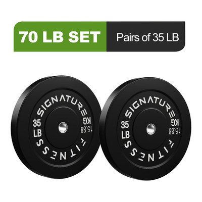 FlexWave 35LB Olympic Bumper Plates Pair, 2-Inch Rubber Olympic Weight Plates