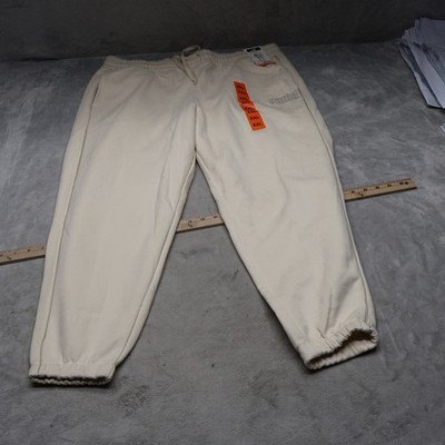 Puma Fleece Jogger Women XXL Cream Athleisure Loungewear Comfortable 38x30 NWD