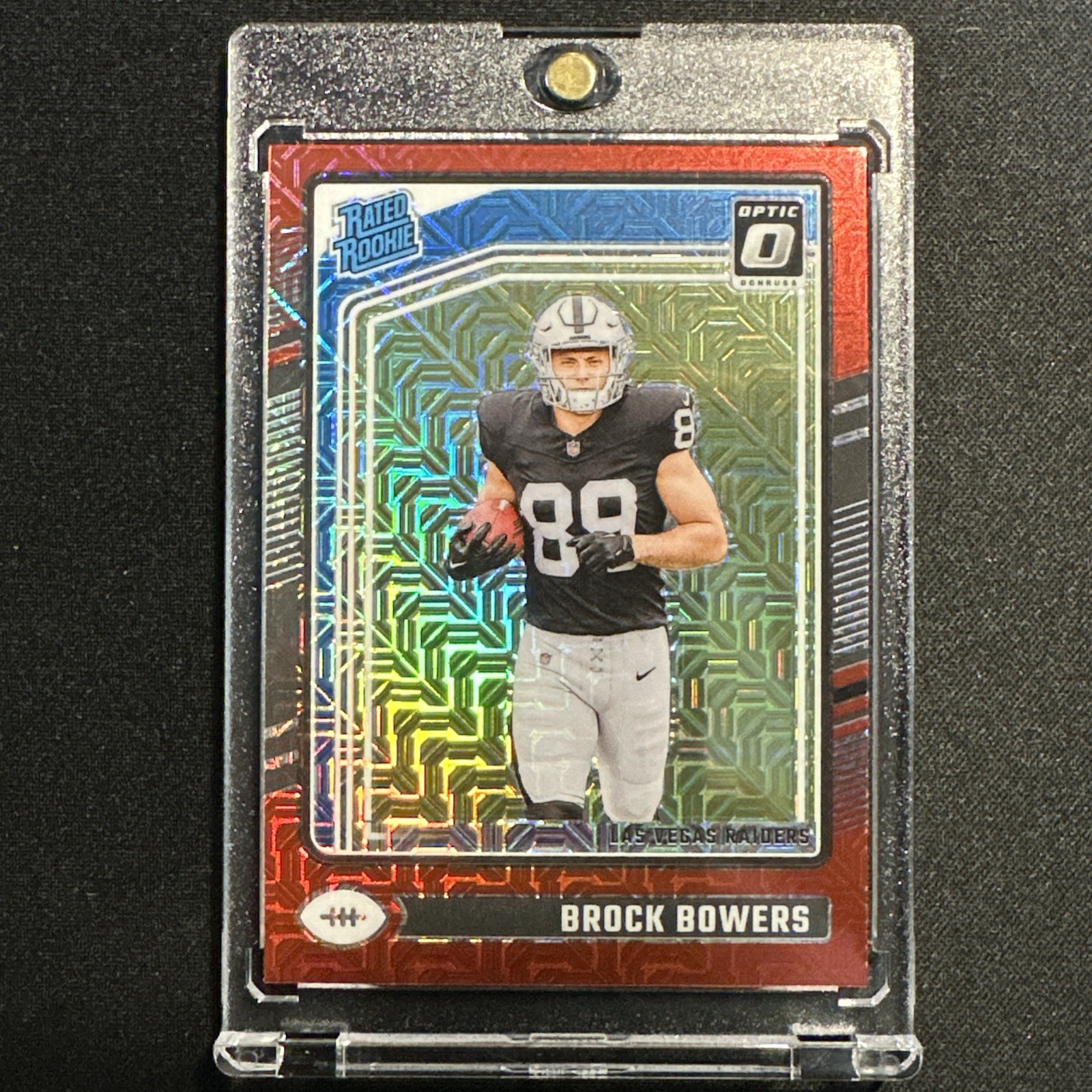 2024 Panini Donruss Optic Brock Bowers Rated Rookie Red Mojo Prizm (RC) #215