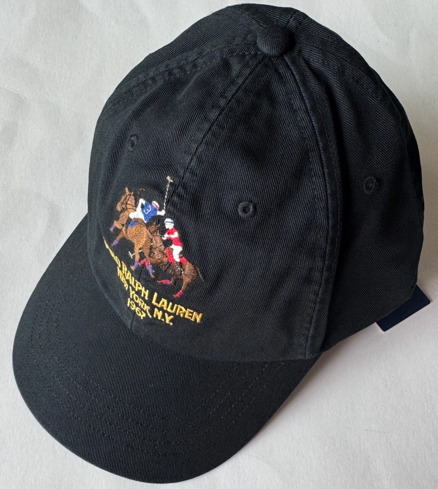 Polo Ralph Lauren Men's Cotton Twill Horseshoe Graphic Ball Cap Hat Black
