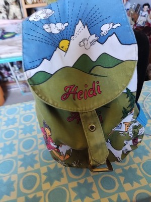 Vintage Kinderrucksack, Stoff, mit Heidi Motiv, Sammler Spielzeug