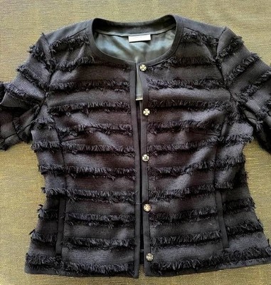 GERRY WEBER Fransen Jacke schwarz Gr. 38 sehr ausgefallen  -  Maße im Text
