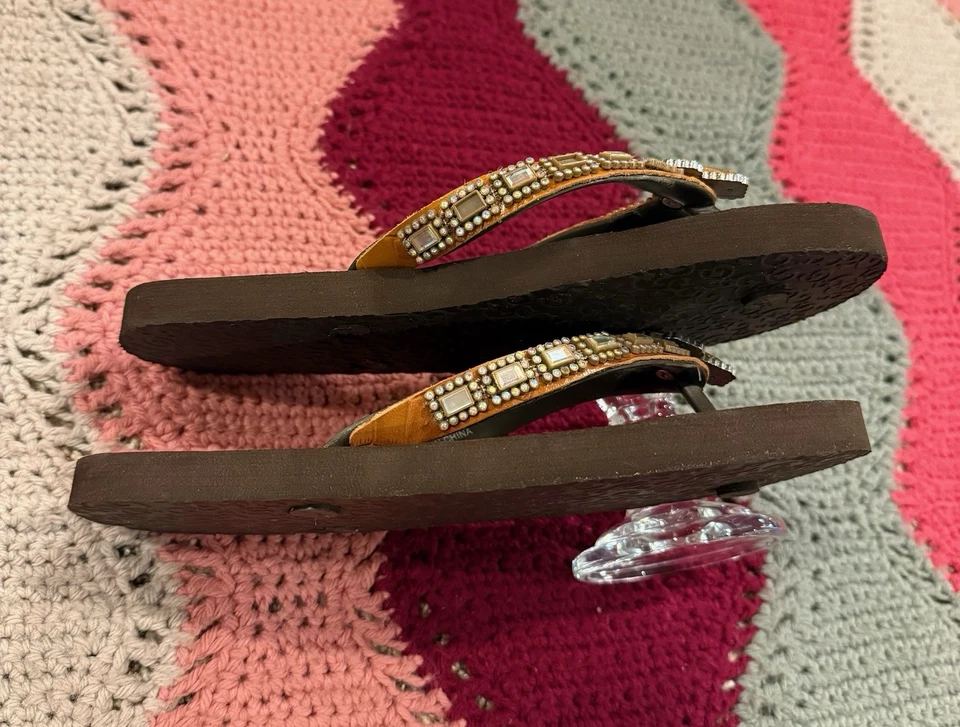 Chanclas cruzadas Blazin Roxx MARRÓN estrás Hayley para mujer 7 Foto 3 de 4