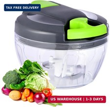 Manual Food Processor Vegetable Chopper, Portable Hand Pull String Garlic Mincer