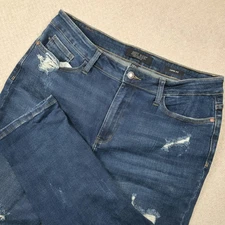 Judy Blue High Rise Distressed Kick Flare Capri Jeans Womens 13/31 Stretch JB882