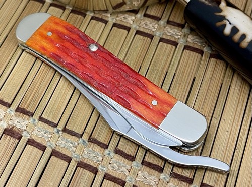 Case XX USA 2025 Kinfolks Jig Indian Paintbrush Bone 42323 Russlock Pocket Knife - Picture 4 of 4