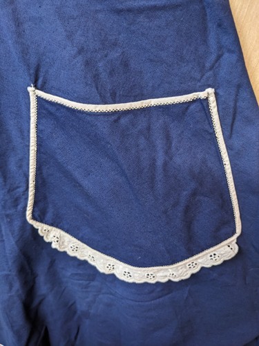Handmade Apron Women's Size Sm/Med Blue Pockets Full Skirt Cottagecore Farmhouse - Picture 4 of 15