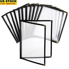 12 Pack Double Stitched Menu Covers Clear View PVC Restaurant Bar Display New
