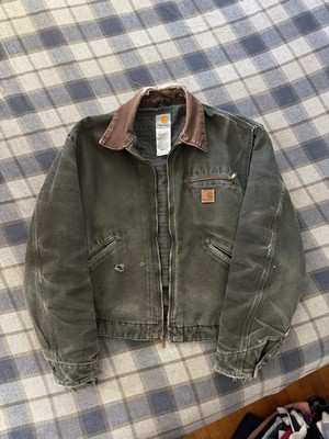 Vintage Carhartt Detroit Work Jacket Men's Large Moss Olive Green
