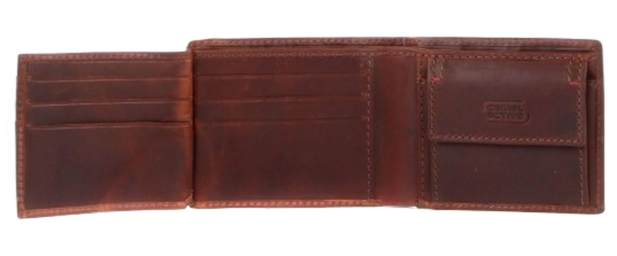 Camel Active Portafoglio Vegas Uomo In Pelle Bovina - Grande Formato Orizzontale, Con Protezione RFID, Nero