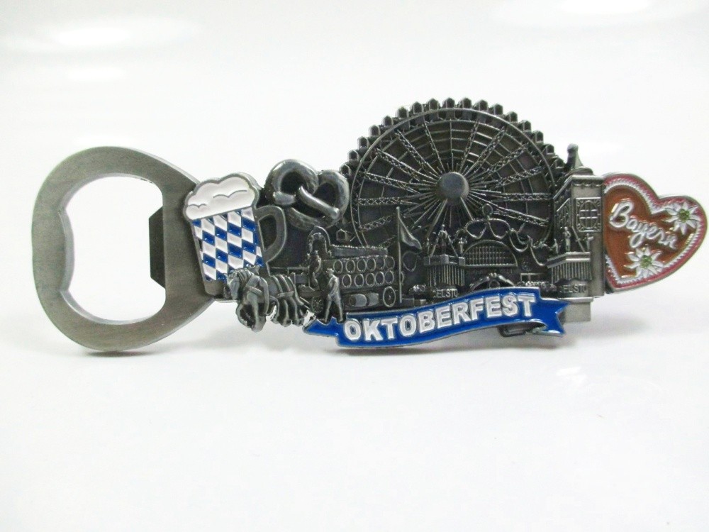 Munich Oktoberfest Bottle Opener Magnet Metal Souvenir Germany Bavaria Beer