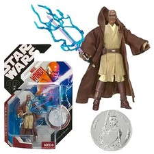 Star Wars 30th Anniversary 06 Mace Windu Galactic Hunt 3.75 Figure Hasbro New