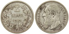 Belgium - 2 Francs 1904 - Leopold II (Dutch text), Silver