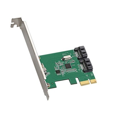 PCIe 2.0 x1 to Dual SATA 3.0 Ports Adapter Card with Wide OS Support, 0-50°C Use