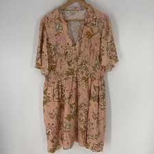 Spartina 449 Elayne Dress Size XL Womens Pink Floral Print Cottagecore Boho