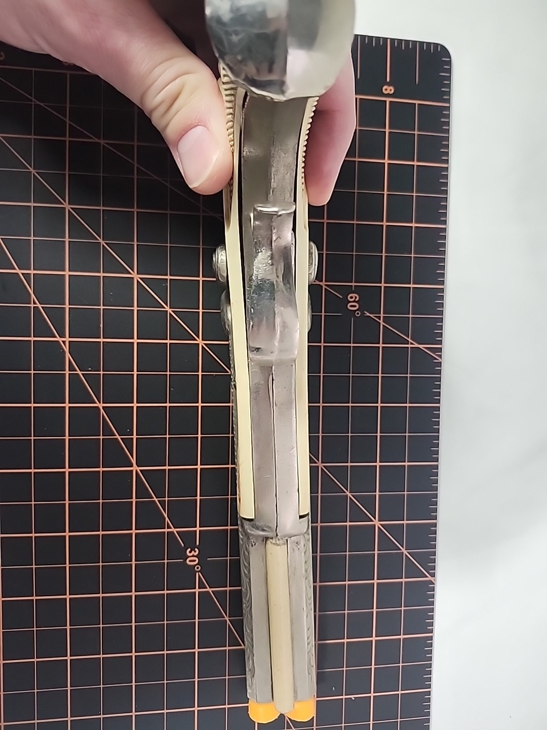 Vintage 1950s Hubley MFG Double Barrel Pirate Cap Gun Pistol