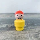 Vintage Fisher Price Little People Boy Red Baseball Hat Yellow Shirt