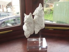 Royal Doulton Parian Figure of Two Wolves on Perspex Stand 286/1500 (Millenium)