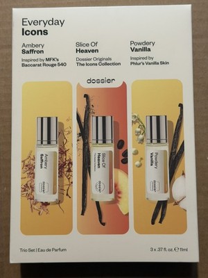 Dossier Everyday Icons Trio Set Eau de Parfum 3 x 0.37oz 11ml NEW