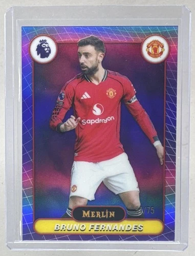 Bruno Fernandes 2026 Topps Merlin Premier League #134 Purple Refractor /75