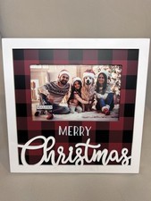 Malden 4x6 Merry Christmas Plaid  White Standalone Photo Frame