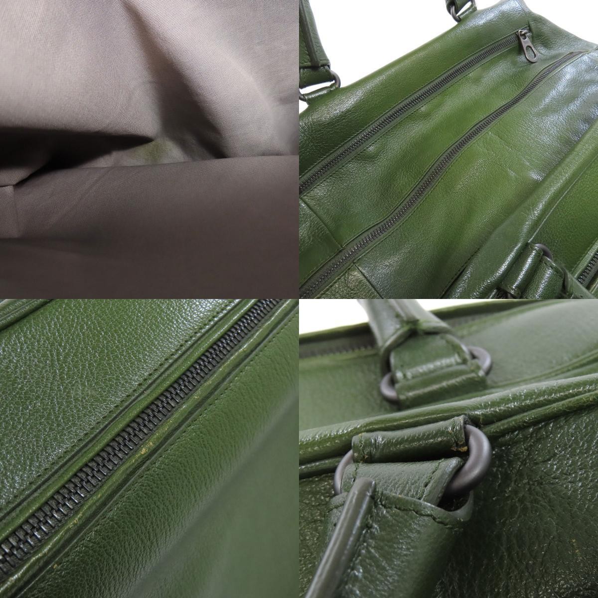 Bottega Veneta Logo Tote Bag Leather Women's Green 12.2x14.6x7.5in condition thumbnail 7